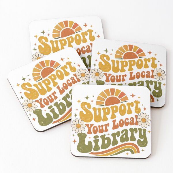 Item preview, Support Your Local Library - Retro Groovy Typography Art designed and sold by sadedream.