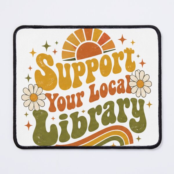 Item preview, Support Your Local Library - Retro Groovy Typography Art designed and sold by sadedream.