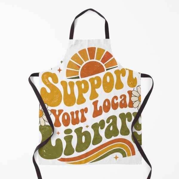 Item preview, Support Your Local Library - Retro Groovy Typography Art designed and sold by sadedream.