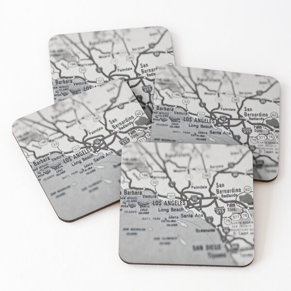 Item preview, Los Angeles City Map Black and White Vintage designed and sold by WanderingLife.