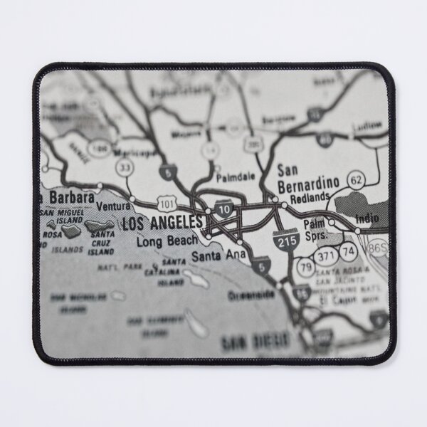 Item preview, Los Angeles City Map Black and White Vintage designed and sold by WanderingLife.
