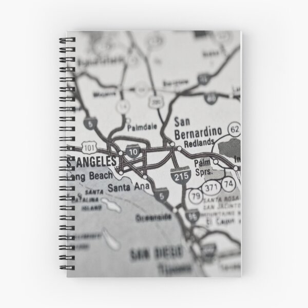 Item preview, Los Angeles City Map Black and White Vintage designed and sold by WanderingLife.