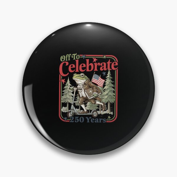 Item preview, Off To Celebrate 250 Years American Founding Father Frog Patriotic History Scooter Ride Vintage Style Art designed and sold by cerima.