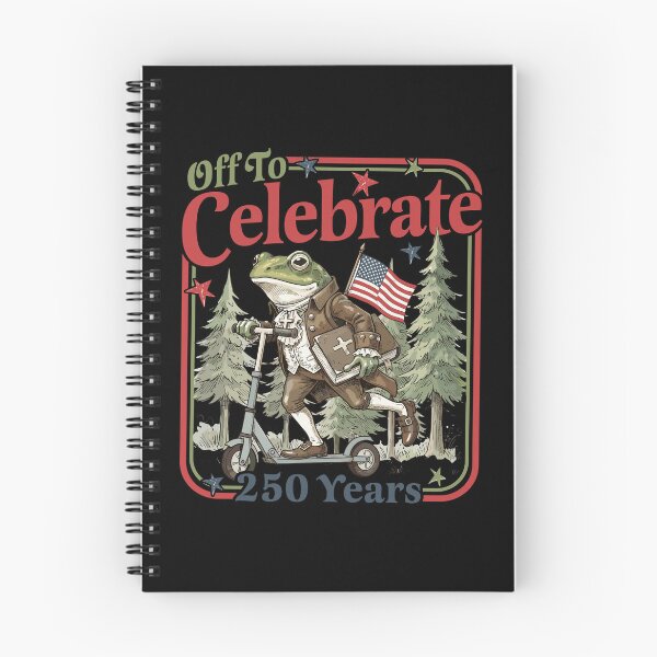 Item preview, Off To Celebrate 250 Years American Founding Father Frog Patriotic History Scooter Ride Vintage Style Art designed and sold by cerima.