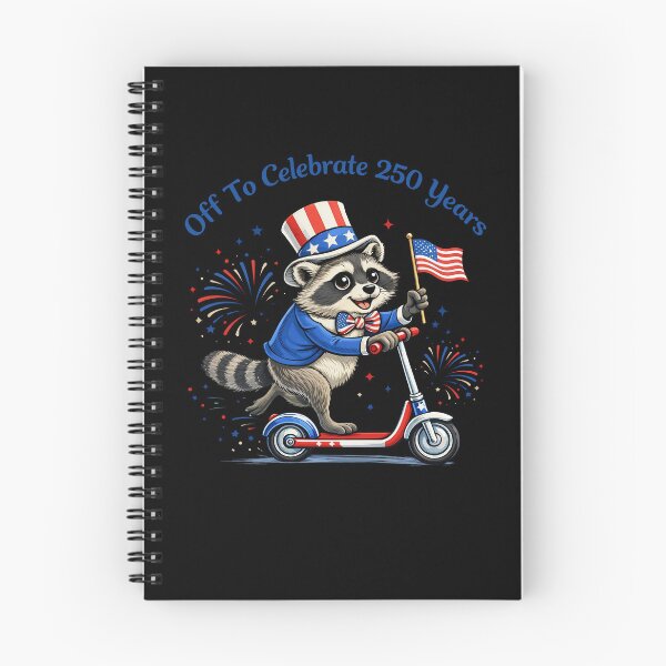 Item preview, American Patriot Raccoon on Scooter Celebrating Independence Day with Fireworks designed and sold by cerima.