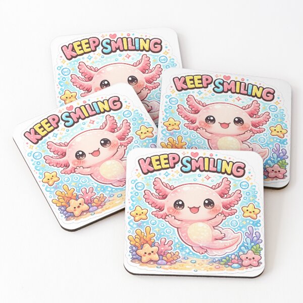 Item preview, Keep Smiling Axolotl Sticker designed and sold by DadStickerStore.