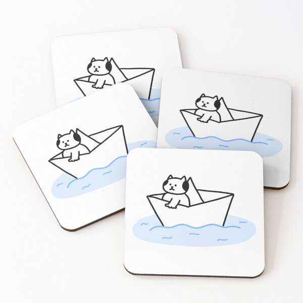Item preview, a Cat in the paper boat designed and sold by superbaechoo.