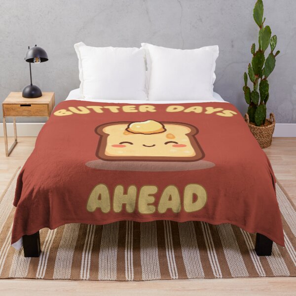 Item preview, Butter Days Ahead Cute Toast Positive Breakfast Quote designed and sold by The Fine Print by BassAddict.