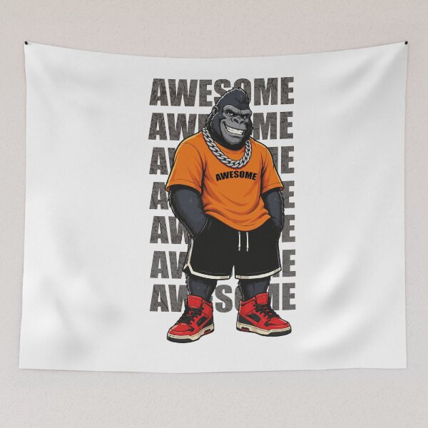 Item preview, Cool Urban Gorilla Mascot Wearing Gold Chain Illustration designed and sold by AbderraimArt.