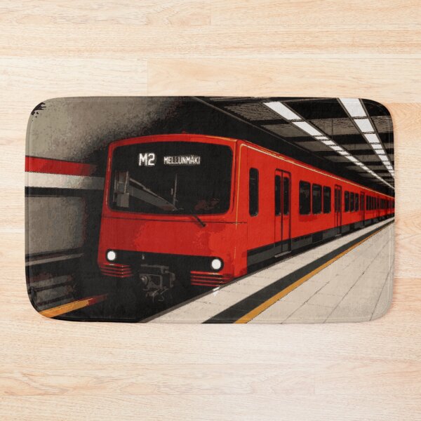 Item preview, Helsinki M100 Metro | Classic Finnish Subway Train | Railway Art designed and sold by Geokafi.