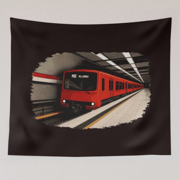 Item preview, Helsinki M100 Metro | Classic Finnish Subway Train | Railway Art designed and sold by Geokafi.