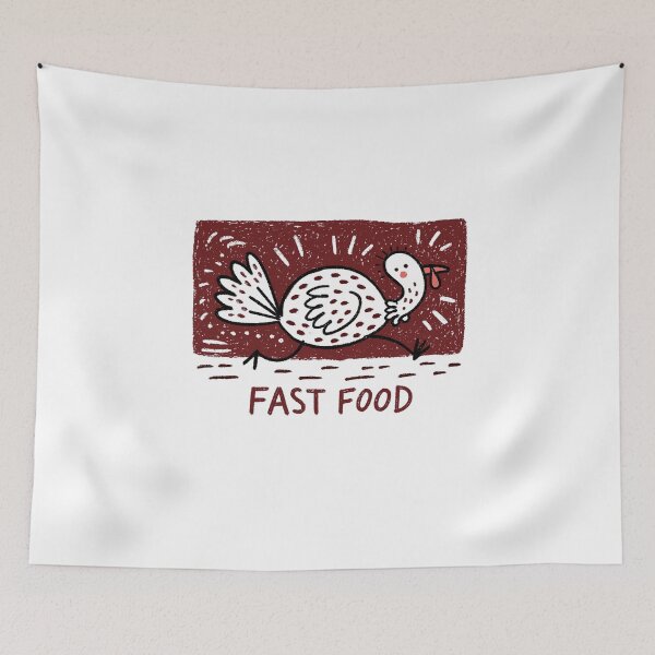 Item preview, Fast Food Running Turkey | Funny Thanksgiving Turkey Cartoon designed and sold by Ramona-Gliga.