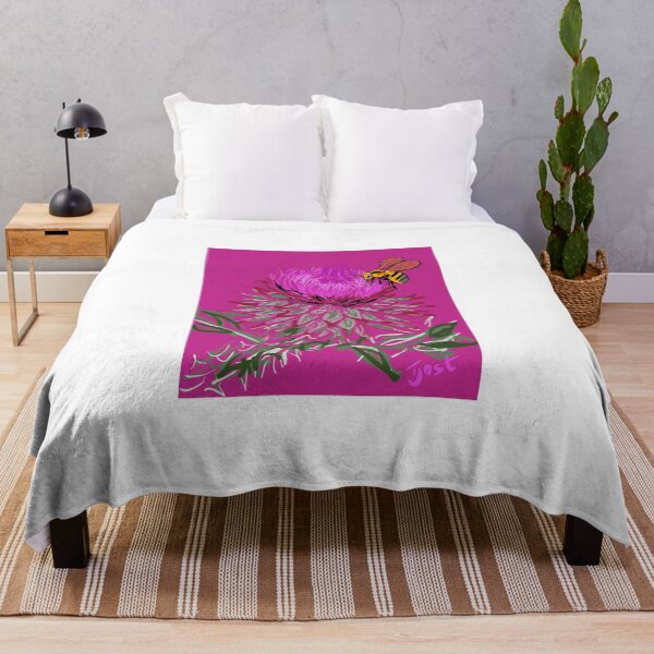 Item preview, Honeybee on Scottish Thistle designed and sold by TinaJostDesigns.