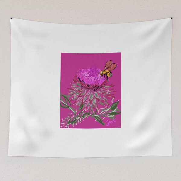 Item preview, Honeybee on Scottish Thistle designed and sold by TinaJostDesigns.