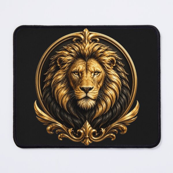 Item preview, Golden Guardian Lion | Luxury Gold Lion Emblem designed and sold by MZAgency.