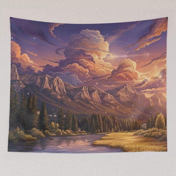 Item preview, Beautiful Mountain Landscape Anime Inspired designed and sold by mazyoy.
