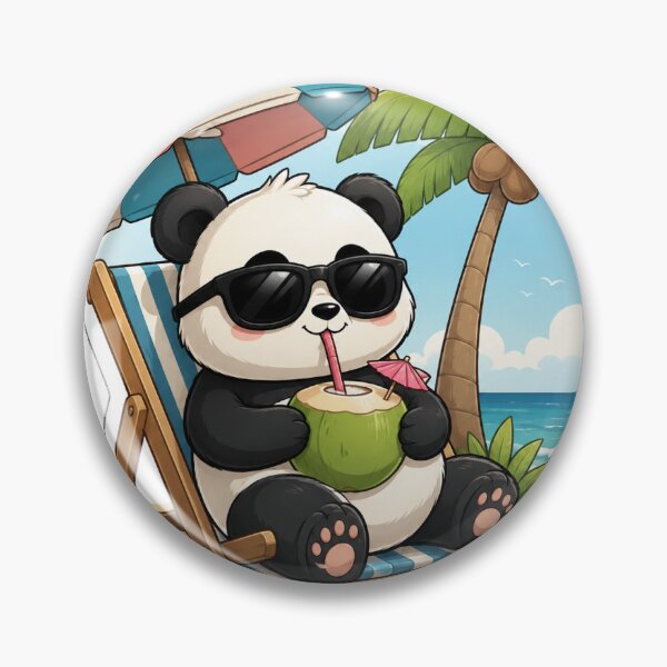 Item preview, Beach Panda | Cute Summer Panda Vacation Sticker designed and sold by Rush2Buy.