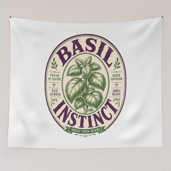 Item preview, Basil Instinct Vintage Herb Cook Gardener Design designed and sold by AntiqueImages.