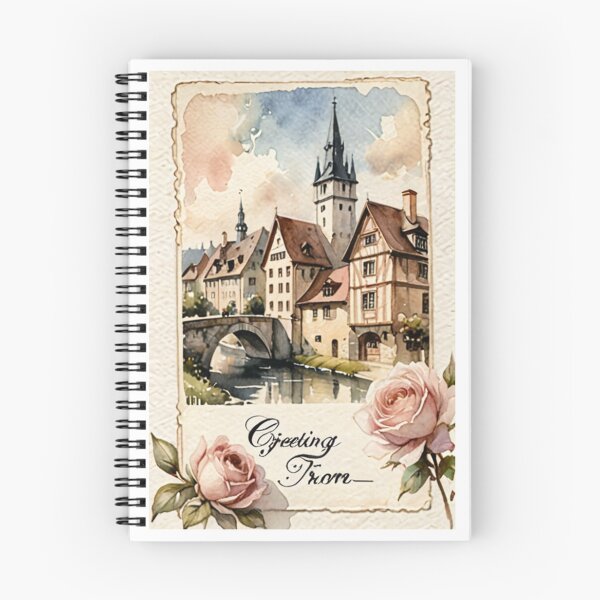 Item preview, Architecture - Typical European Town, Nostalgic and Floral Postcard designed and sold by Reverso-Design.