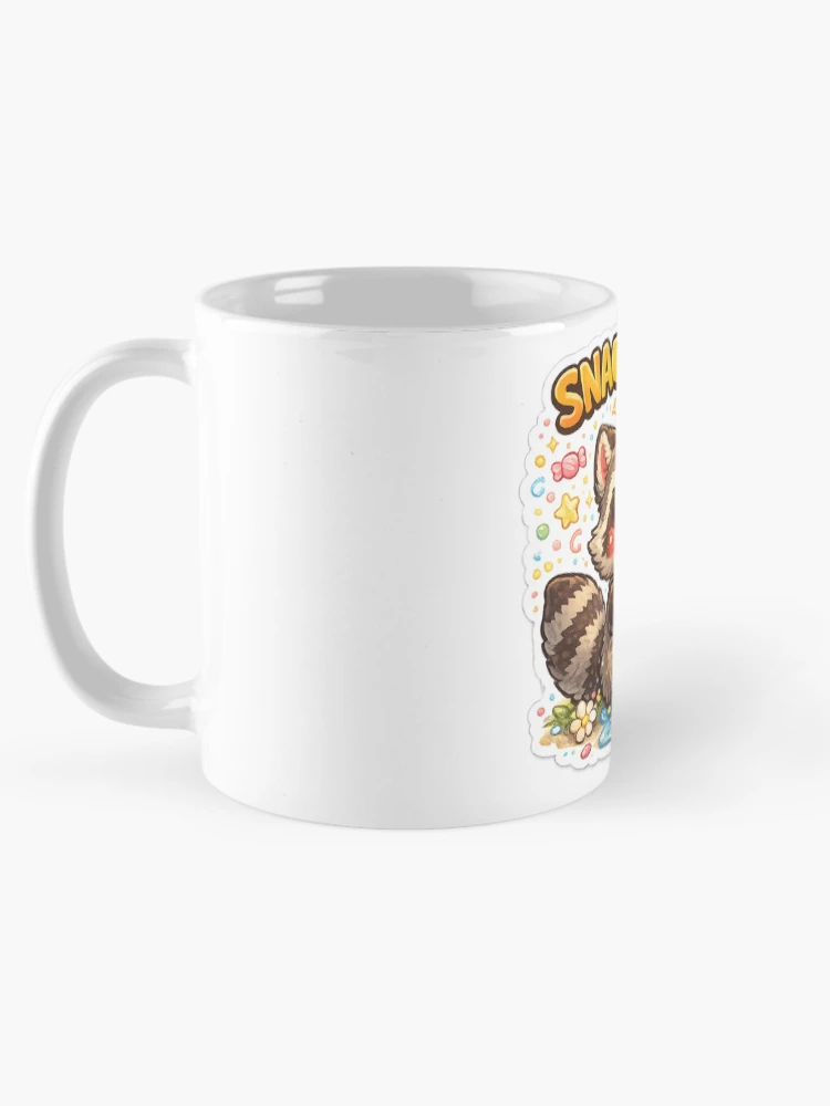 Thumbnail 5 of 6, Coffee Mug, Snack Time Raccoon Sticker designed and sold by DadStickerStore.