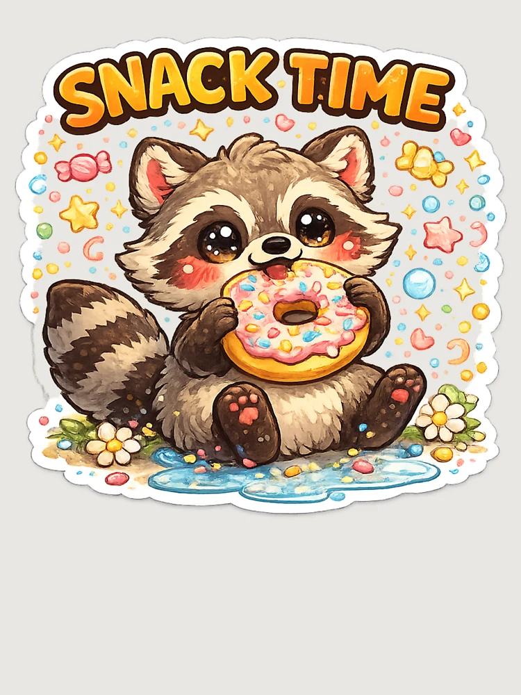 Thumbnail 6 of 6, Premium Oversized Sweatshirt, Snack Time Raccoon Sticker designed and sold by DadStickerStore.