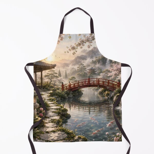 Item preview, Serenity Bridge | Japanese Garden at Sunrise designed and sold by Genesis-Ink.