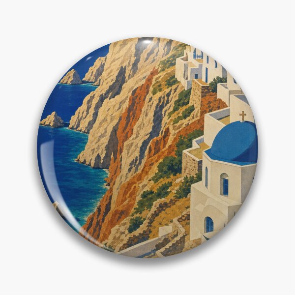 Item preview, Folegandros Greece Travel Souvenir - Retro Illustration designed and sold by VisualArtsOasis.