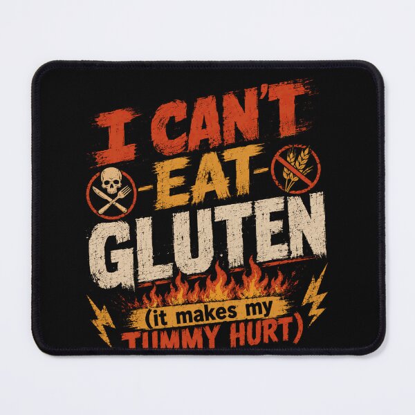 Item preview, I Can't Eat Gluten - (It Makes My Tummy Hurt) Gluten Intolerant Celiac Disease designed and sold by SkeletonsDanger.