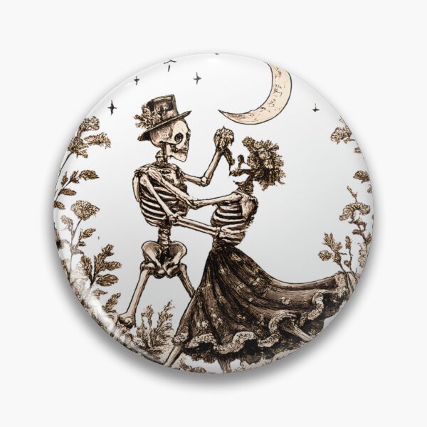 Item preview, Skeleton Couple Dancing Botanical Linocut Art designed and sold by VGAfanatic.