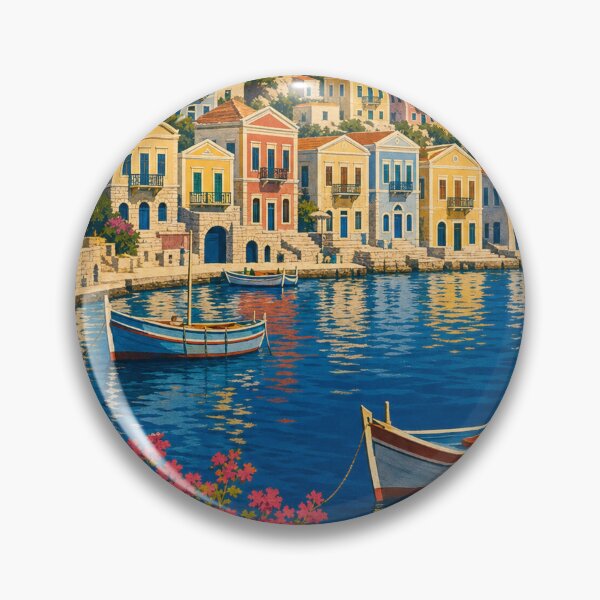 Item preview, Symi Greece Travel Souvenir - Retro Illustration designed and sold by VisualArtsOasis.