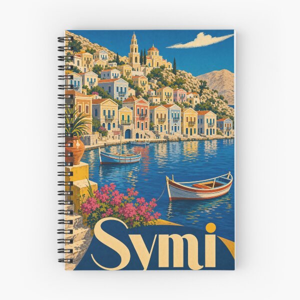 Item preview, Symi Greece Travel Souvenir - Retro Illustration designed and sold by VisualArtsOasis.