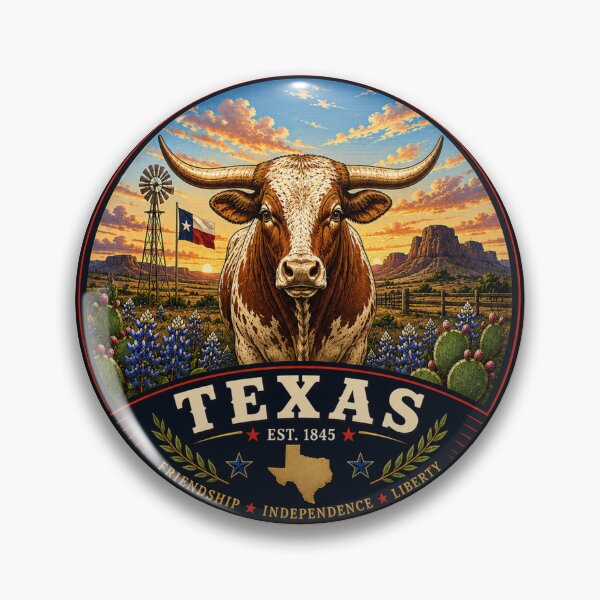 Item preview, Texas Retro State Badge – Vintage Travel Graphic designed and sold by Mac Sketches.