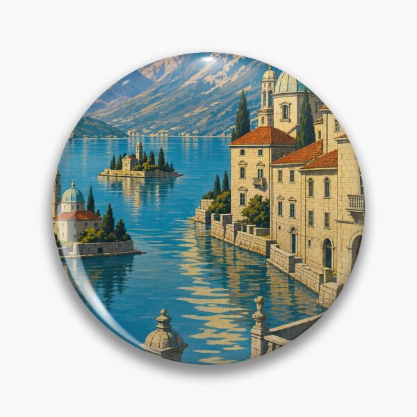 Item preview, Perast Montenegro Travel Souvenir - Retro Illustration designed and sold by VisualArtsOasis.