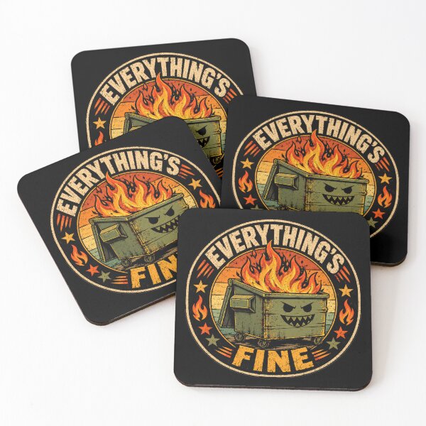 Item preview, Everything's Fine Sarcastic Humor Meme Dumpster Fire designed and sold by SkeletonsDanger.
