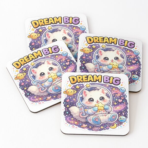 Item preview, Dream Big Astronaut Cat Sticker designed and sold by DadStickerStore.