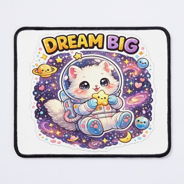 Item preview, Dream Big Astronaut Cat Sticker designed and sold by DadStickerStore.