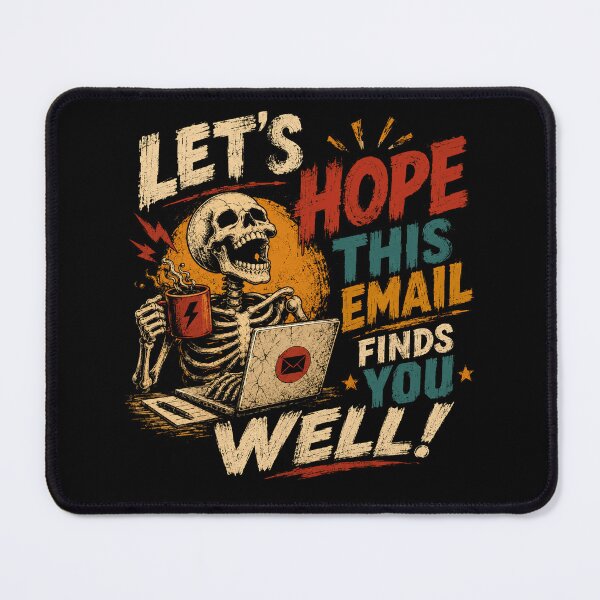 Item preview, Let's Hope This Email Finds You Well! Office Worker Corporate Humor Burnout designed and sold by SkeletonsDanger.