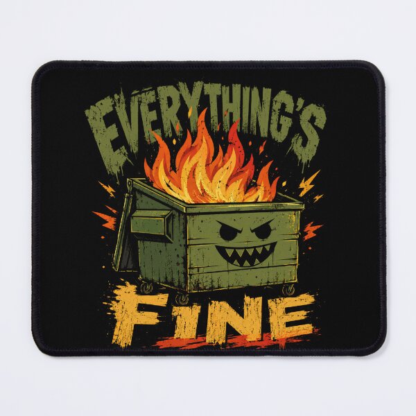 Item preview, Everything's Fine Dumpster Fire Meme Sarcastic Humor Chaos designed and sold by SkeletonsDanger.