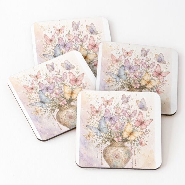 Item preview, Pastel Butterfly Bouquet Ornate Vase Design designed and sold by Extremeallie.