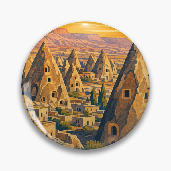 Item preview, Goreme Turkey Travel Souvenir - Retro Illustration designed and sold by VisualArtsOasis.
