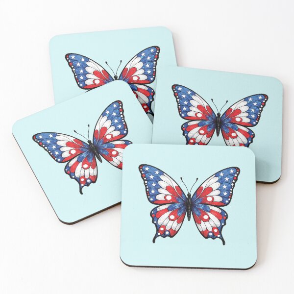 Item preview, Red White Blue Butterfly Art designed and sold by Artishal.