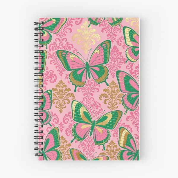 Item preview, Pink, Green & Gold Butterflies & Damask designed and sold by DesignsByPrnces.