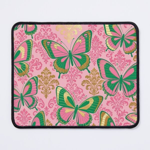 Item preview, Pink, Green & Gold Butterflies & Damask designed and sold by DesignsByPrnces.