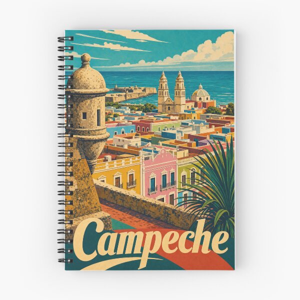 Item preview, Campeche Mexico Travel Souvenir - Retro Illustration designed and sold by VisualArtsOasis.