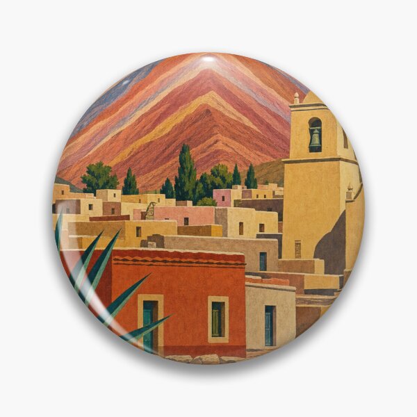 Item preview, Purmamarca Argentina Travel Souvenir - Retro Illustration designed and sold by VisualArtsOasis.