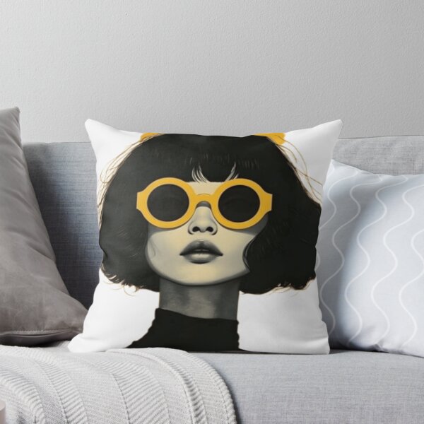 Item preview, Modern Muse Portrait  Yellow Editorial Fashion Illustration designed and sold by EatPrayLive.