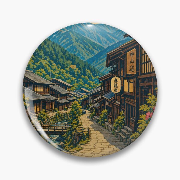 Item preview, Tsumago Japan Travel Souvenir - Retro Illustration designed and sold by VisualArtsOasis.