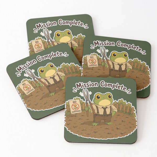 Item preview, Mission Complete Funny Frog Sticker – Weed Removal Victory designed and sold by SimplePoDesign.