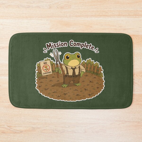 Item preview, Mission Complete Funny Frog Sticker – Weed Removal Victory designed and sold by SimplePoDesign.