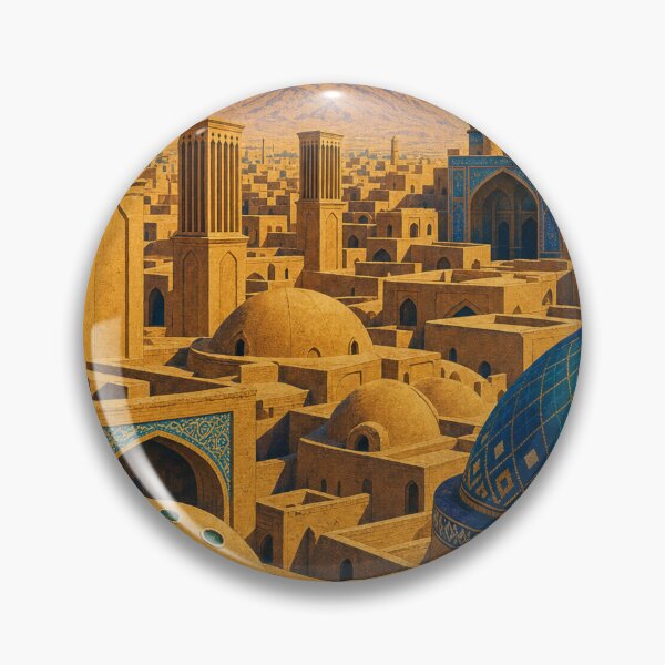 Item preview, Yazd Iran Travel Souvenir - Retro Illustration designed and sold by VisualArtsOasis.
